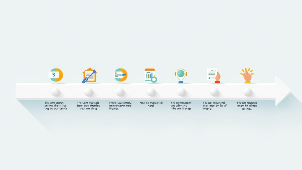 visual timeline of the 5 stages of business growth with icons and progression arrows