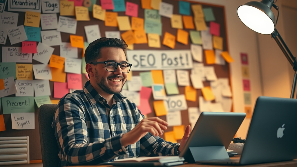 content creation seo 2025 strategy creative writer brainstorming blog post optimization