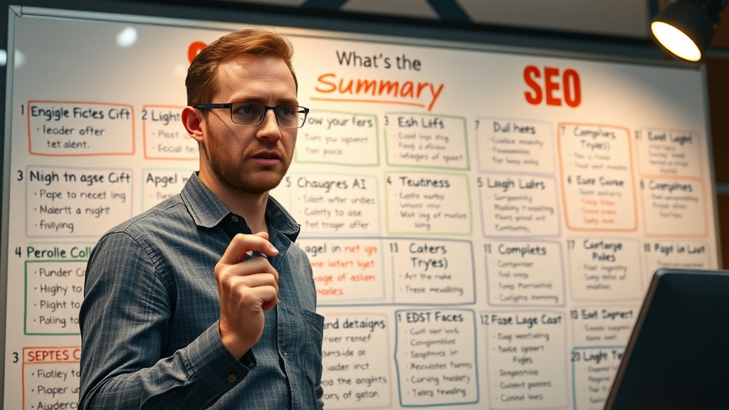 instructor explaining key lessons learned about using AI in SEO for search engine optimization