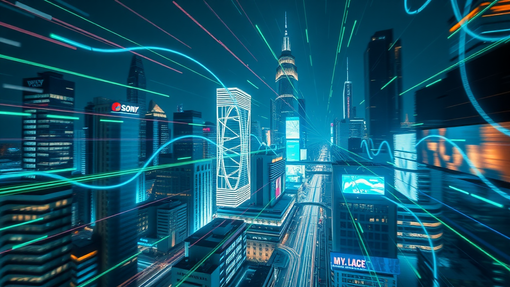 organic traffic seo 2025 strategy dynamic cityscape data streams digital traffic growth visualization