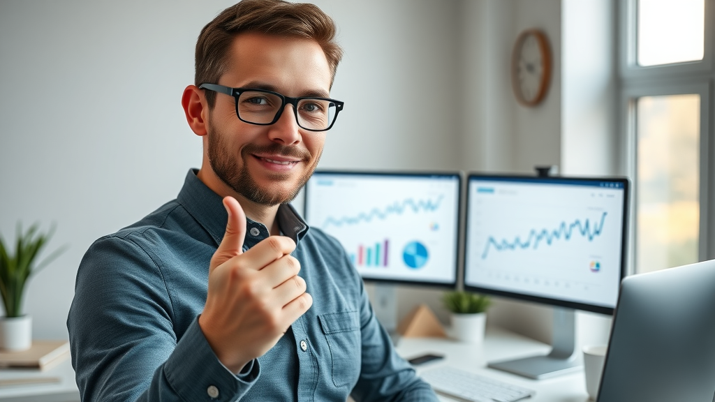 marketer demonstrating AI SEO tool selection and analytics using AI in SEO