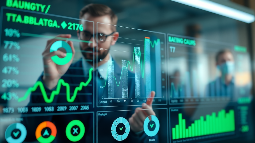 Dashboard displays digital transformation KPIs and success metrics