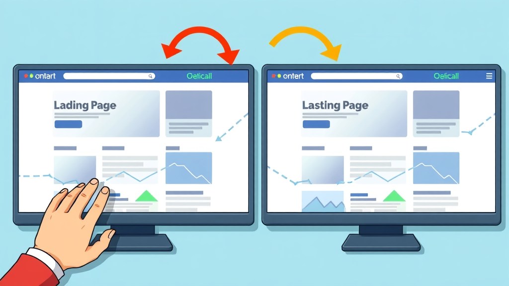 side by side comparison of two landing pages for conversion rate optimization in digital marketing strategy