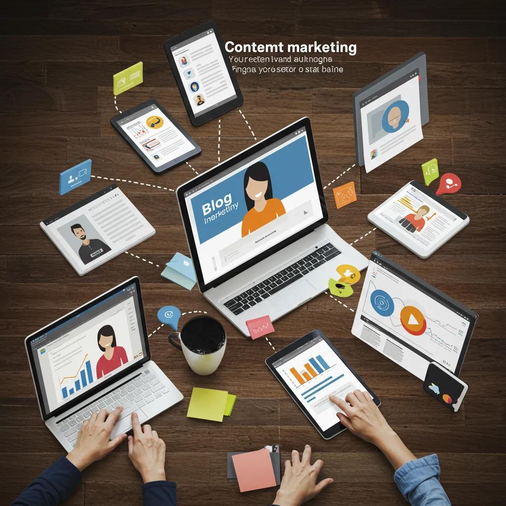 Diverse individuals engaging with various content formats to build brand authority