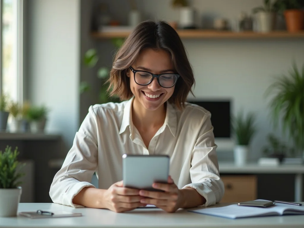 Modern business owner replying to google reviews and building online reputation