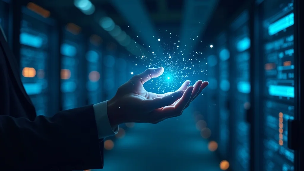 Vibrant AI-powered data visualization dashboard for AI LLM optimization performance, professional analyzing answer engine charts, modern tech office