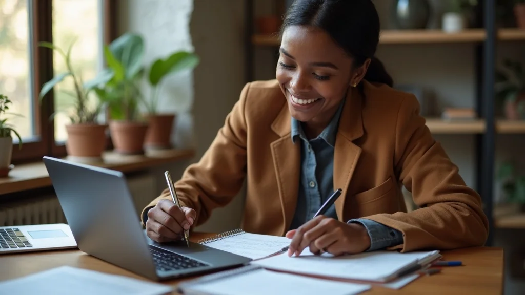 content strategist writing ai-friendly content for google ai overview on a digital tablet